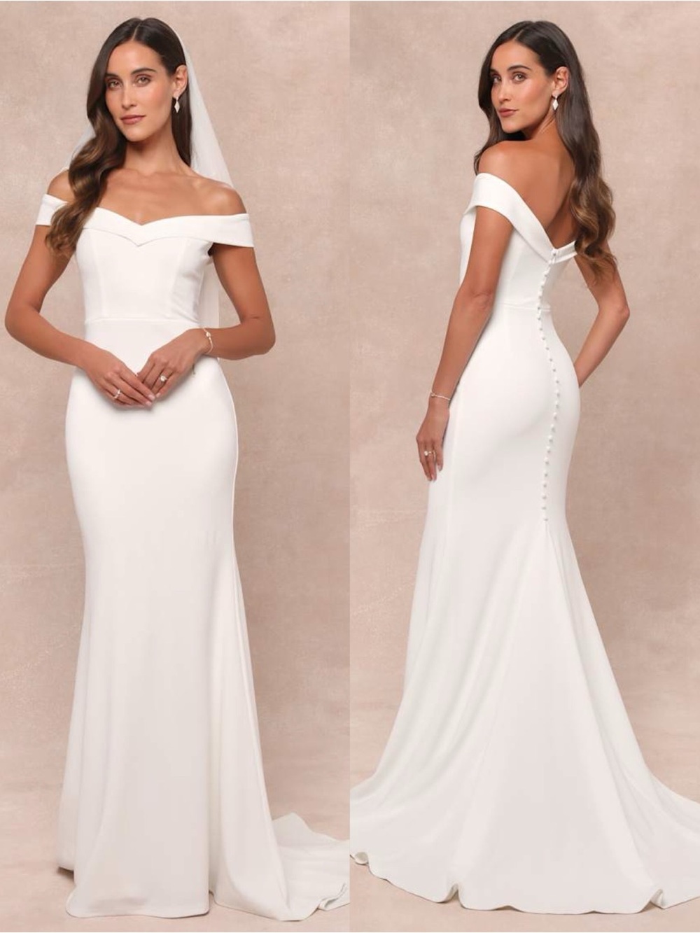 LULU’S Arienne White Off-the-Shoulder Mermaid Maxi Dress